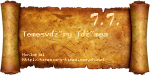 Temesváry Tímea névjegykártya